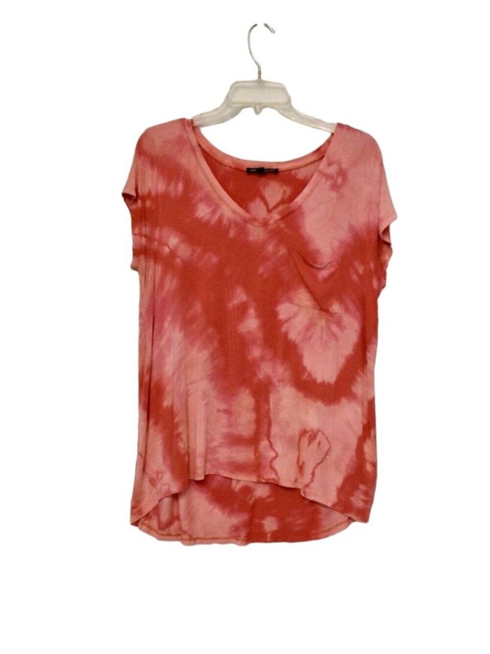 Women's Cable & Gauge Pink Custom Bleach Dye Hi-lo Soft Tee Size XL